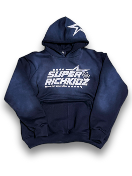 SUPERRICHKIDZ V3 BLACK ACID WASH HOODIE