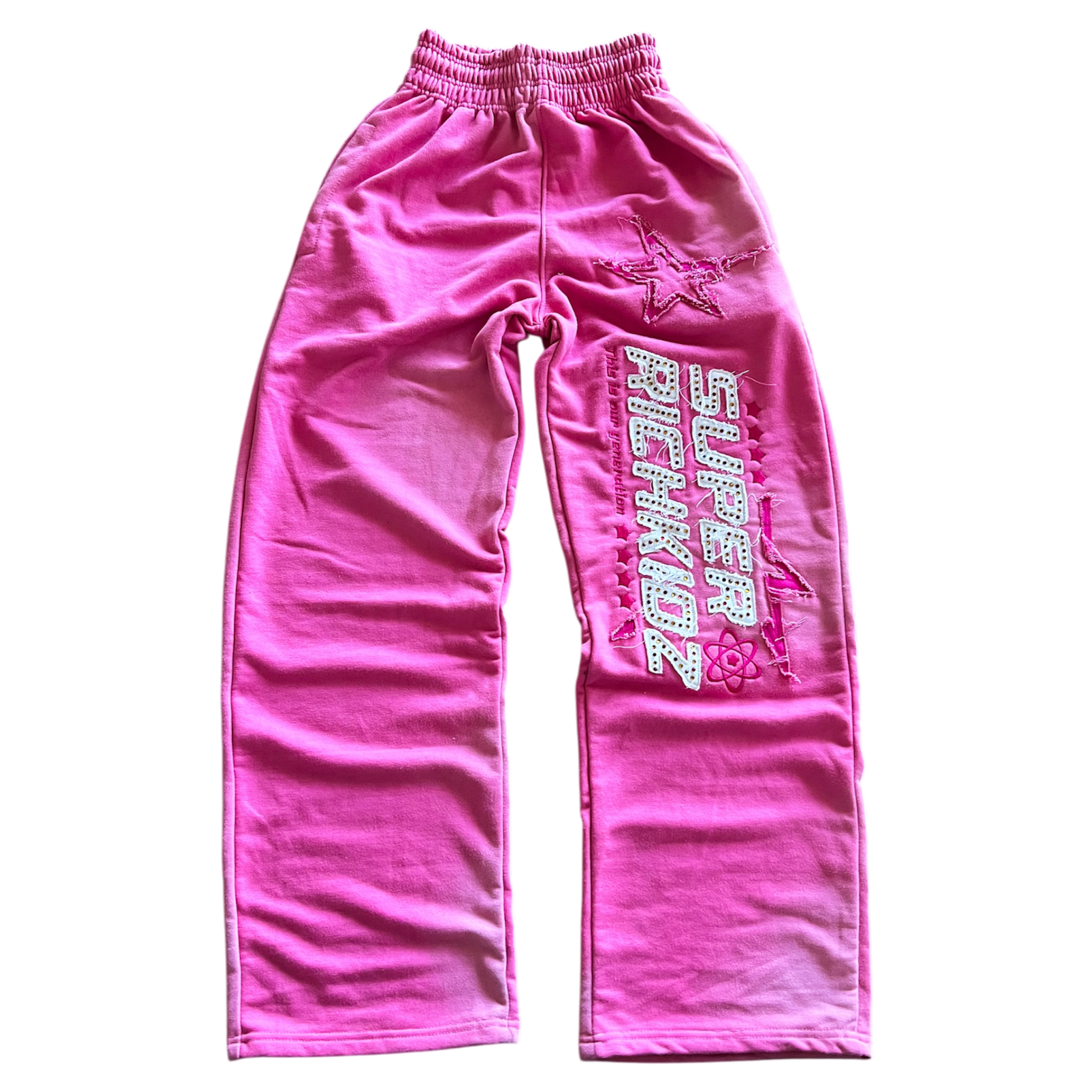 SUPERRICHKID V4 CROPPED PINK PANTS